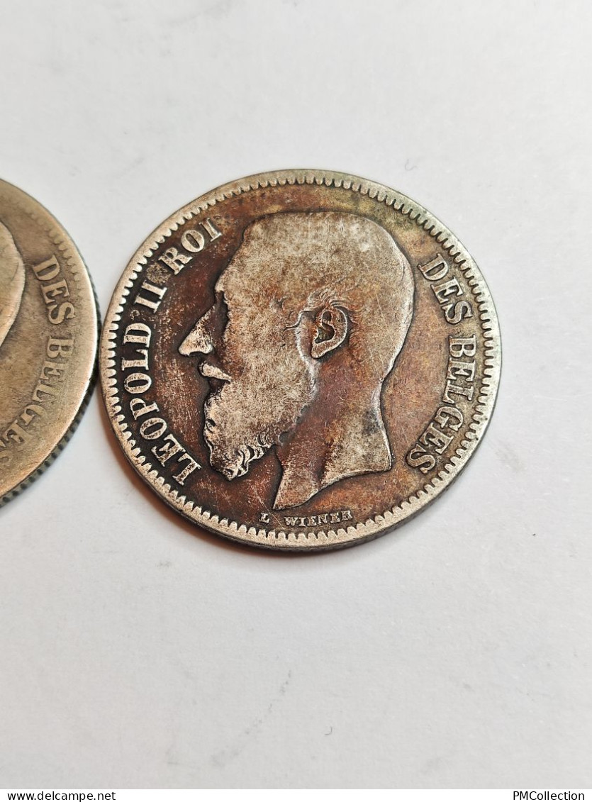 2 FRANCS 1866 ET 1867 LEOPOLD II LEGENDE FRANCAISE BELGIQUE - 2 Frank