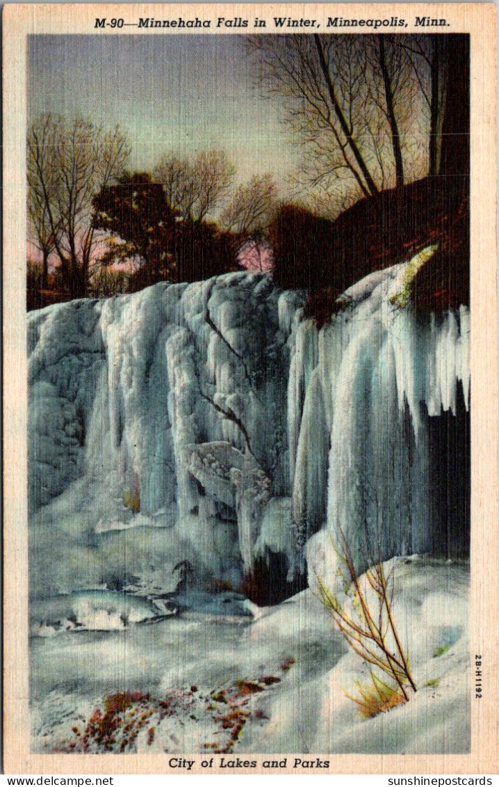 Minnesota Minneapolis Minnehaha Falls In Winter Curteich - Minneapolis