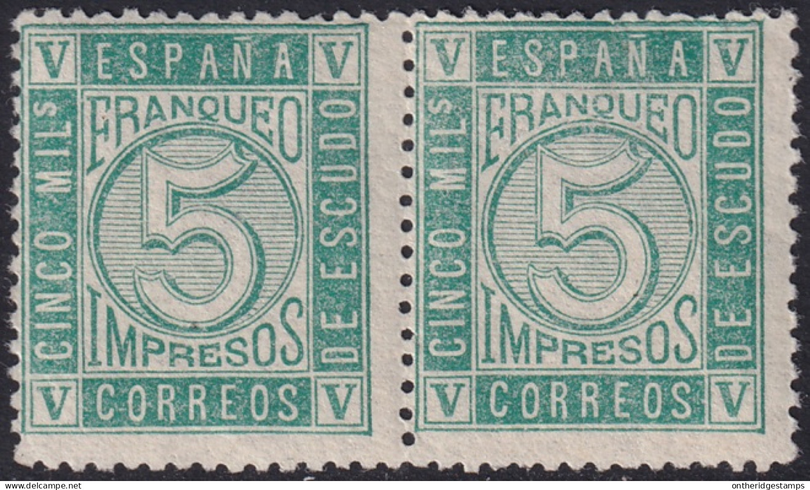 Spain 1867 Sc 94 Espana Ed 93 Yt 93 Pair MLH* - Nuevos