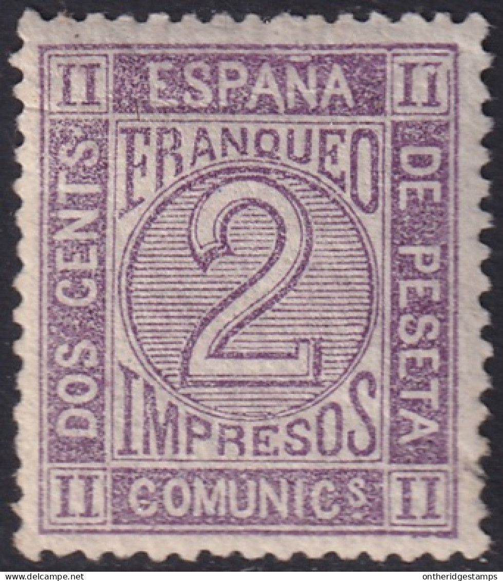 Spain 1872 Sc 176a Espana Ed 116a Yt 115 MH* Cracked Gum Crease - Unused Stamps