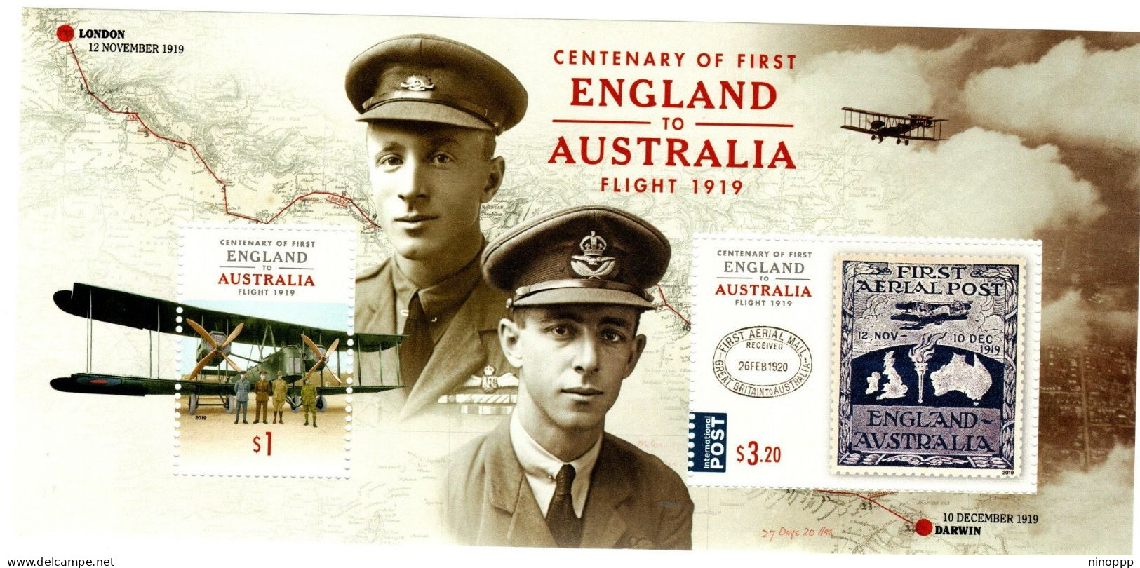 Australia ASC 3678MS  2019Centenary First Fkight, Souvenir Sheet,MNH - Sonstige & Ohne Zuordnung