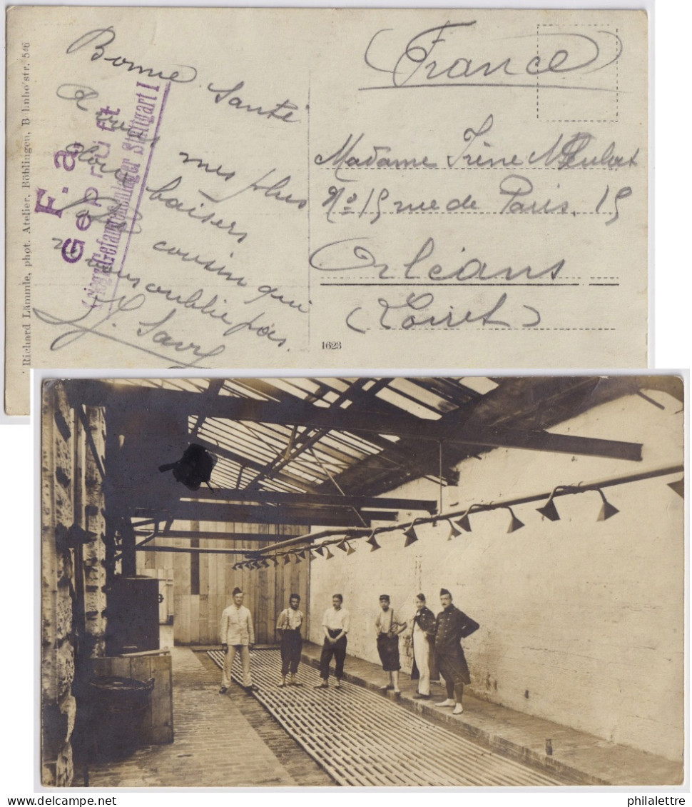 ALLEMAGNE / GERMANY - WWI POW Photo Card Censored From The KGfLStuttgart I Addressed To France - Covers & Documents