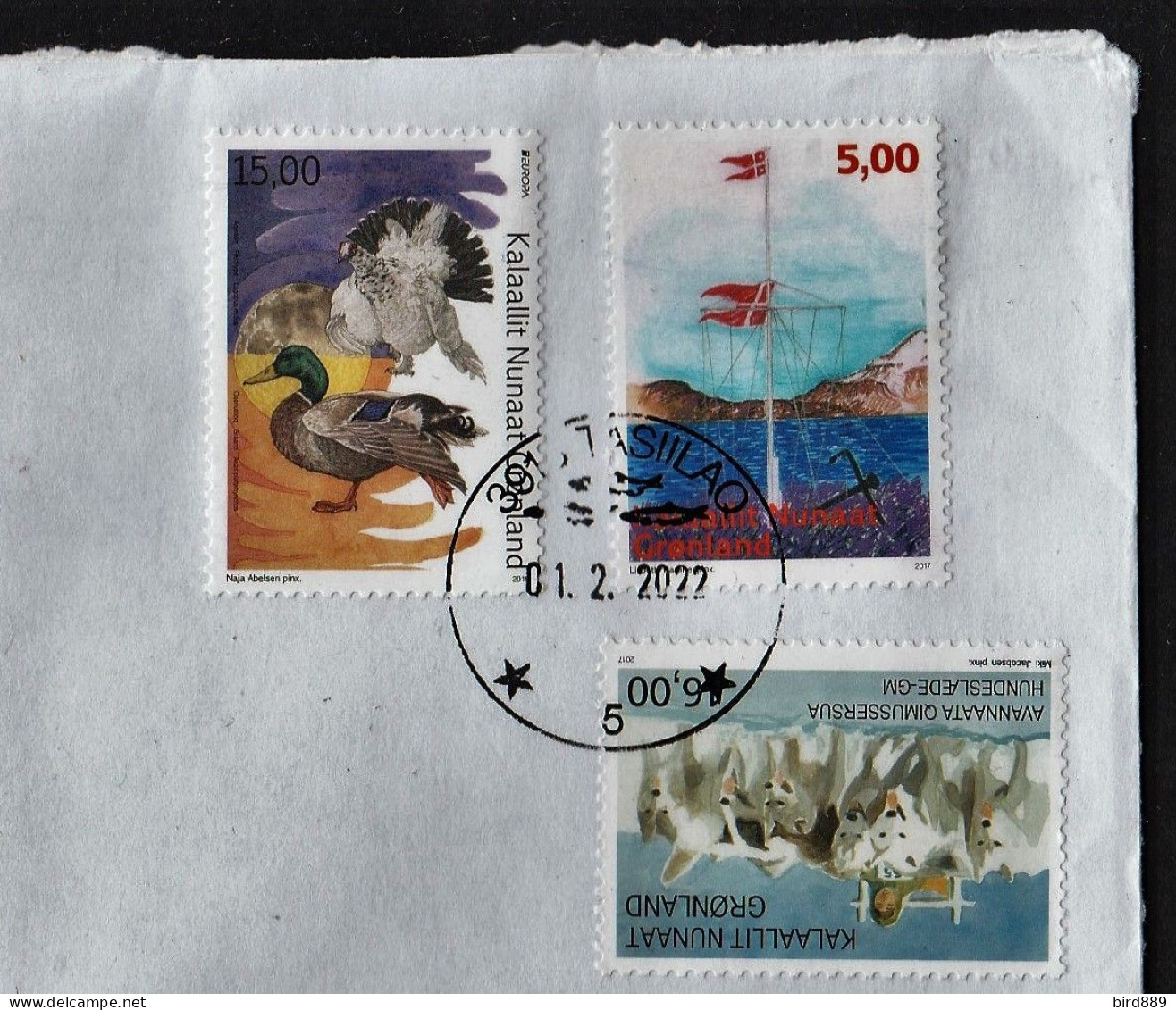 Greenland Small Collection Of 3 Stamps On Paper Used - Verzamelingen & Reeksen