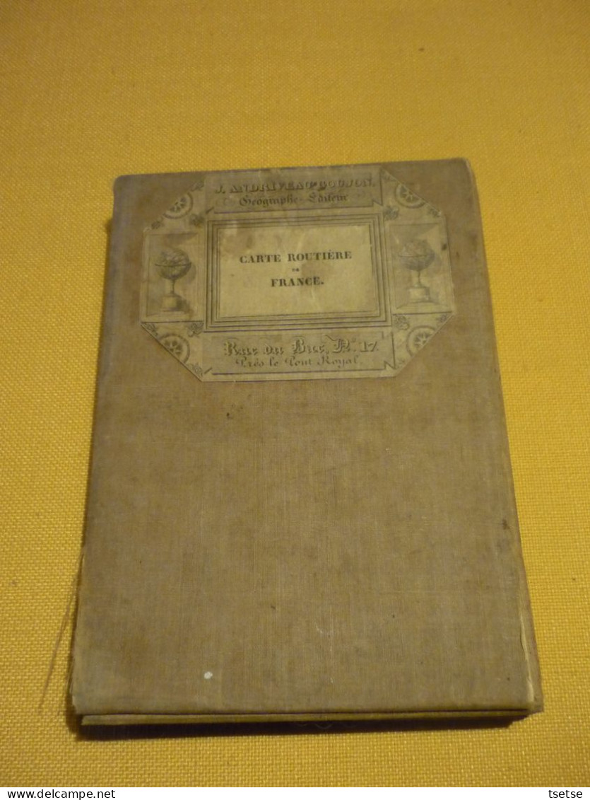 Carte Routière De France / Année 1841 ... Sur Toile / Routes Royales , Des Postes , Chemin Vicinaux Et De Fer , Etc - Cartes Routières
