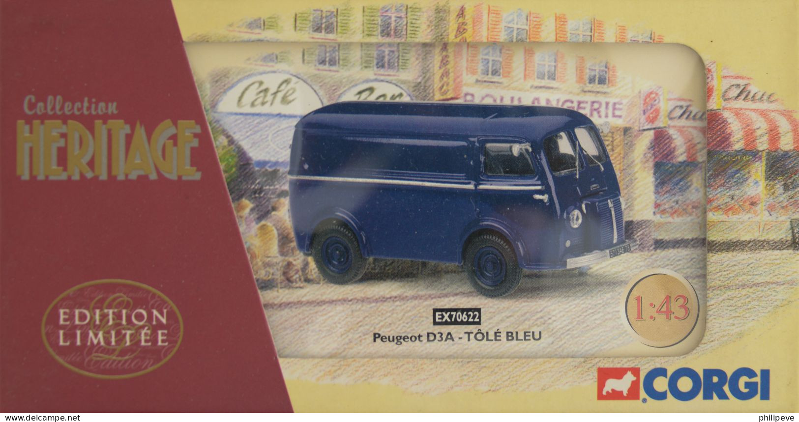 PEUGEOT D3A Tôlé Bleu - CORGI Héritage - Corgi Toys