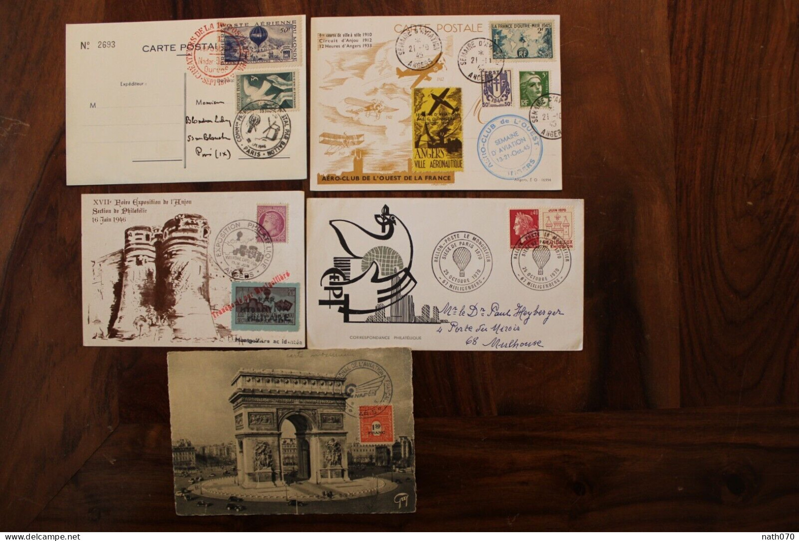 Lot 5 Enveloppes France Cover Air Mail Poste Aérienne - Autres & Non Classés