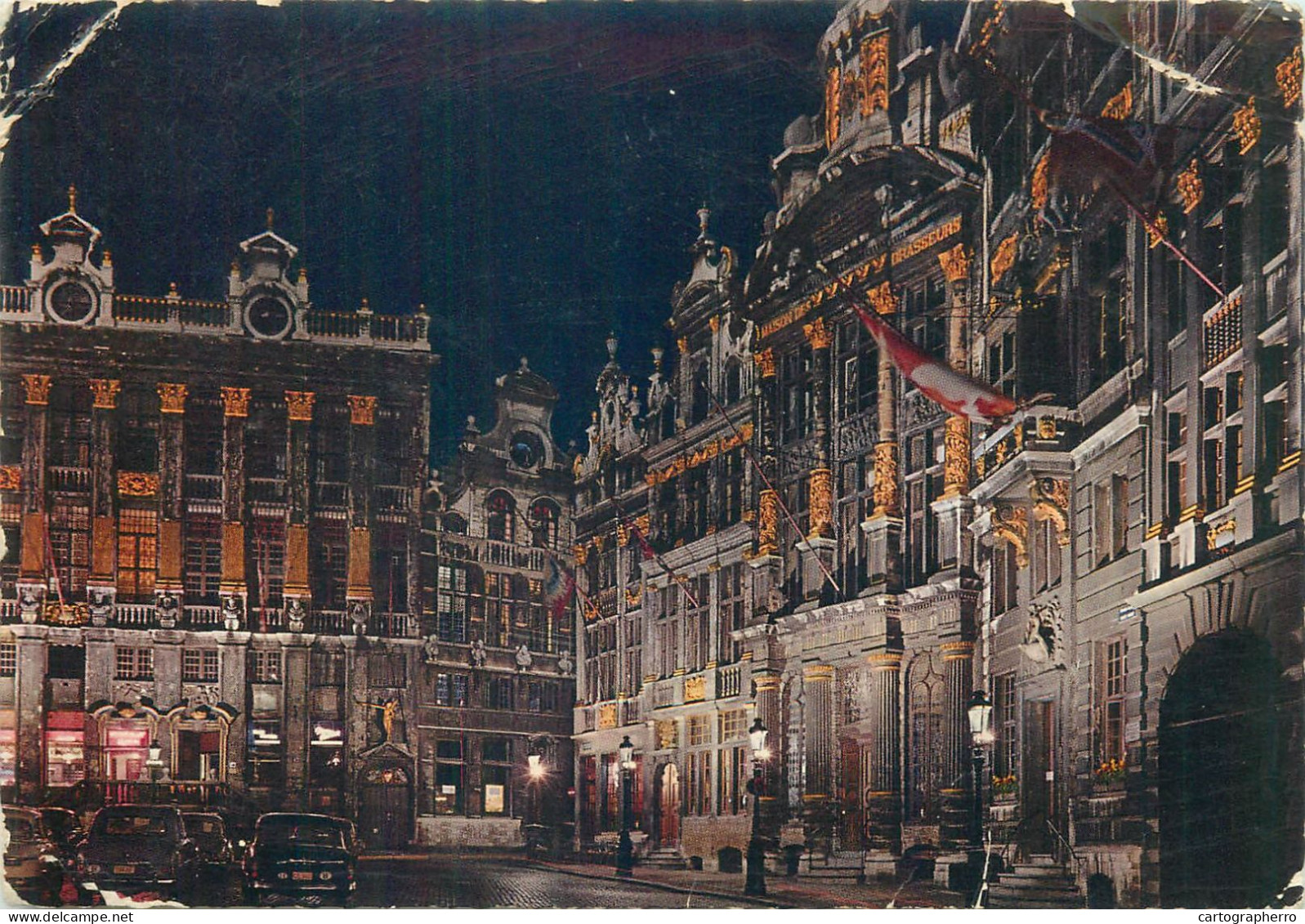 Belgium Brussels Market Place Partial View Nocturnal Aspect - Bruselas La Noche