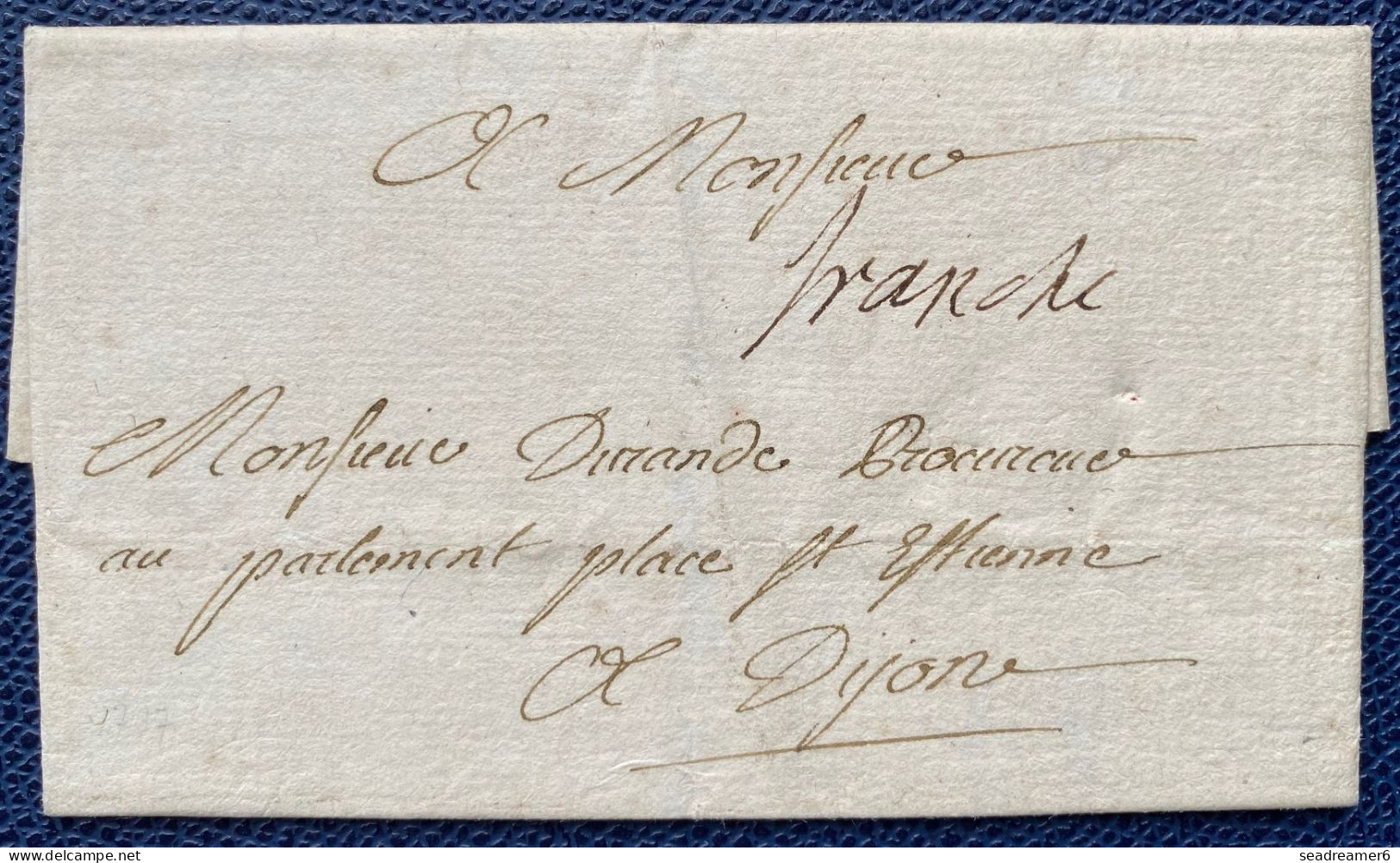 Lettre 1737 LENAIN N°7 L4 De Chatillon Sur Seine Pour DIJON Marque Manuscrit " FRANCHE " Pas Courant ! - ....-1700: Vorläufer