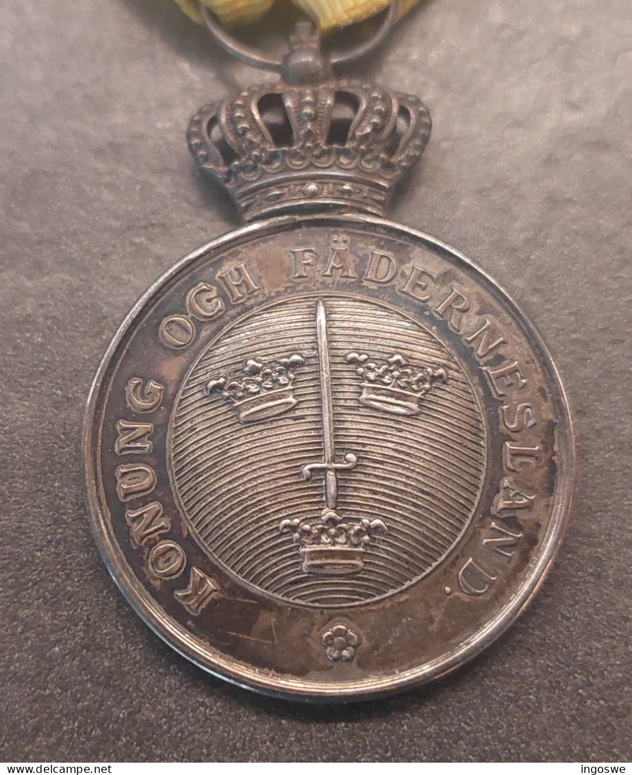 Sweden Schweden Suede - The Sword Sign - Order Of The Sword For Bravery Service - Instituted In 1850 (silver 1929) - Sonstige & Ohne Zuordnung