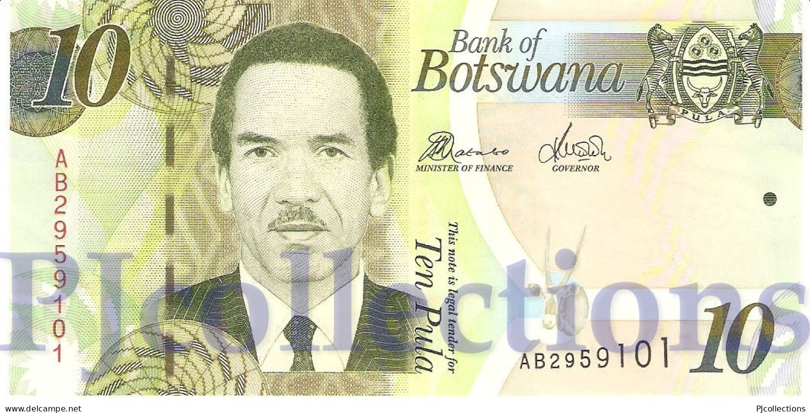 LOT BOTSWANA 10 PULA 2010 PICK 30b UNC X 5 PCS - Botswana