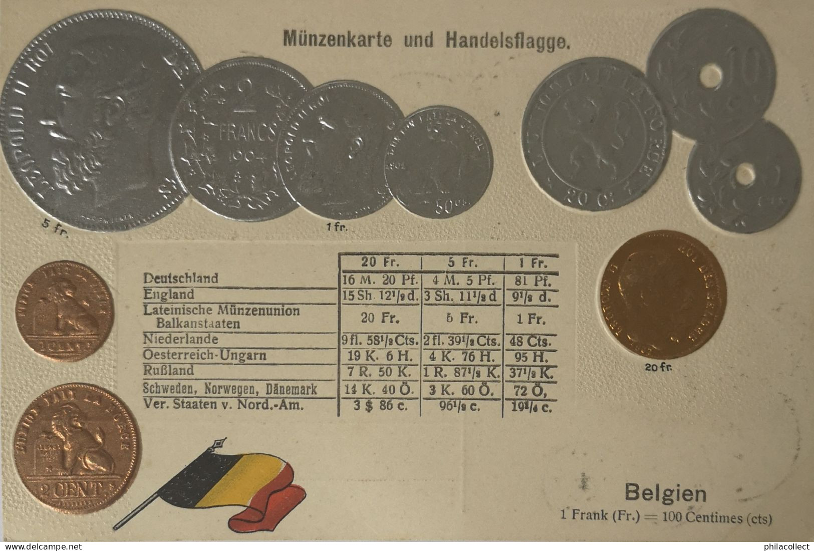 Belgien - Belgium - Belgique // Münzkarte Prägedruck - Coin Card Embossed  19?? - Andere & Zonder Classificatie