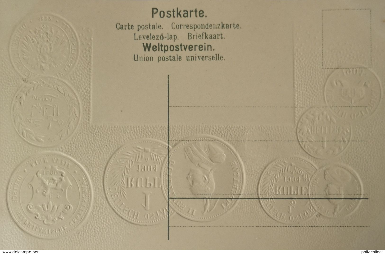 Deutsches Schutzgebiet Ostafrika - DOA // Münzkarte Prägedruck - Coin Card Embossed  19?? - Munten (afbeeldingen)