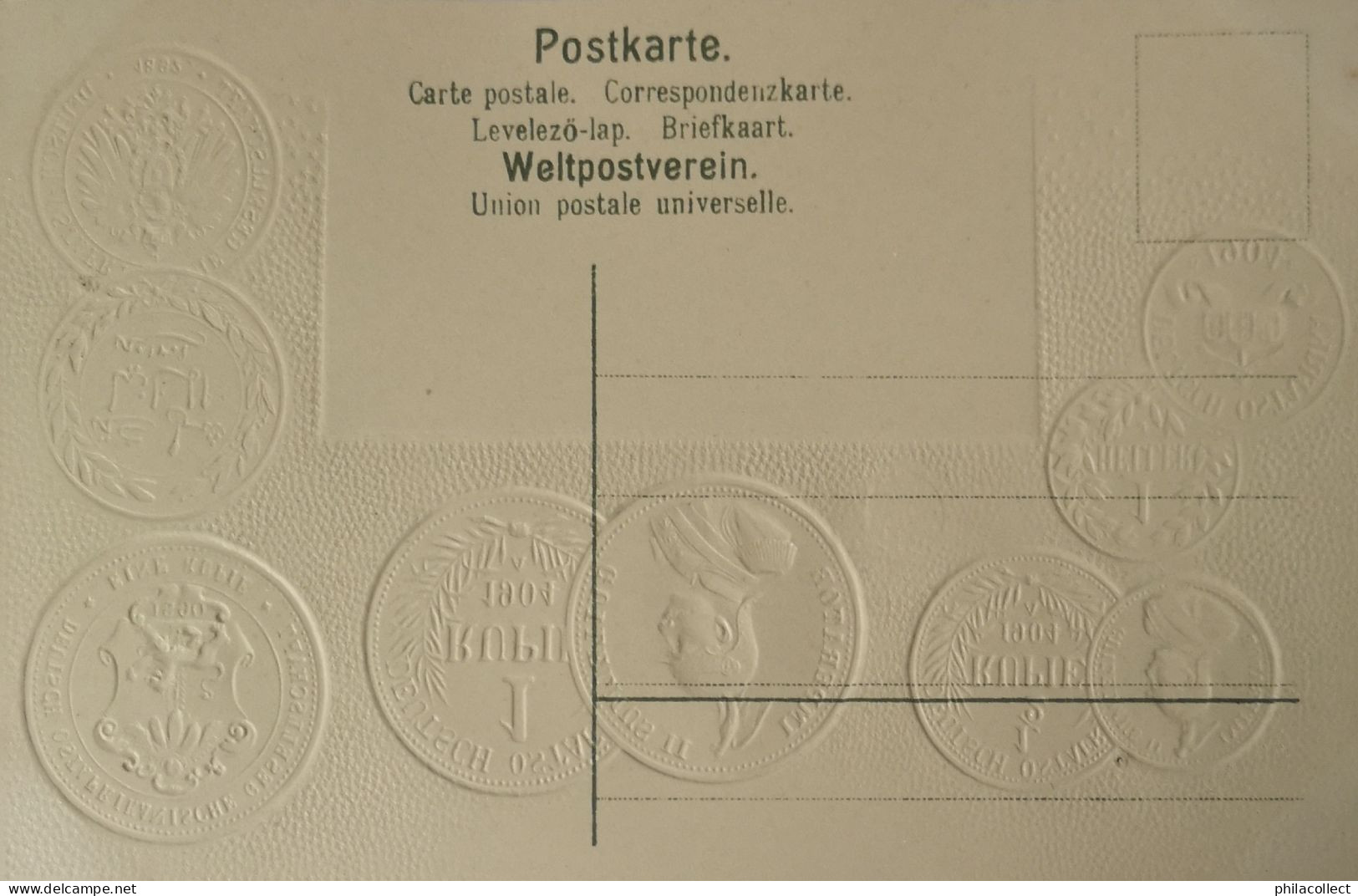 Deutsches Schutzgebiet Ostafrika - DOA // Münzkarte Prägedruck - Coin Card Embossed  19?? - Monnaies (représentations)
