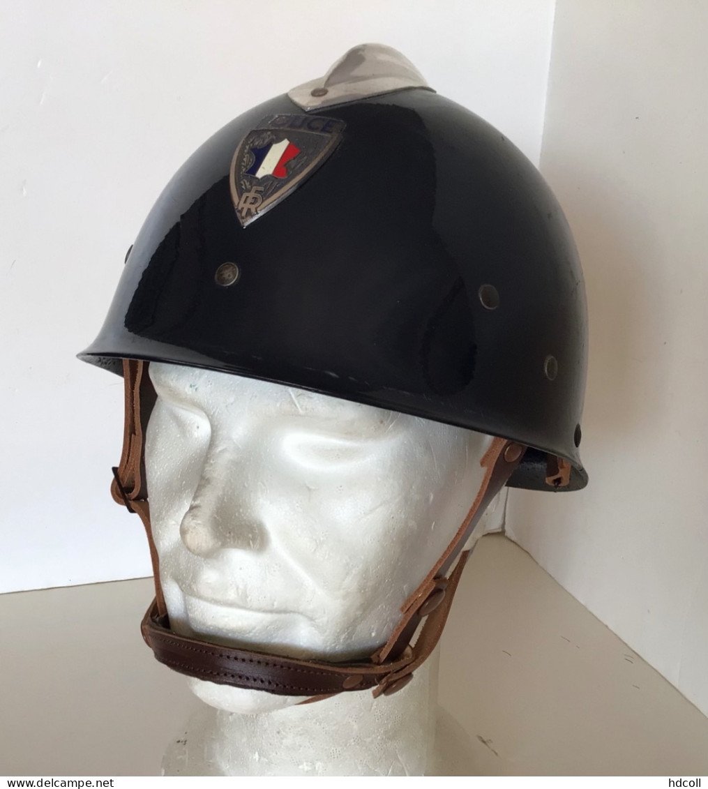 FRANCE – CASQUE POLICE MAINTIEN ORDRE M 1953bis « PETIT COLIN » (avant 1968) Obsolète H - Casques & Coiffures