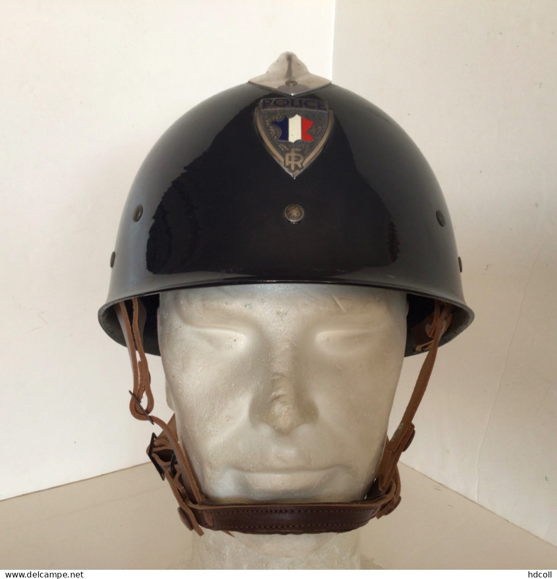 FRANCE – CASQUE POLICE MAINTIEN ORDRE M 1953bis « PETIT COLIN » (avant 1968) Obsolète H - Casques & Coiffures