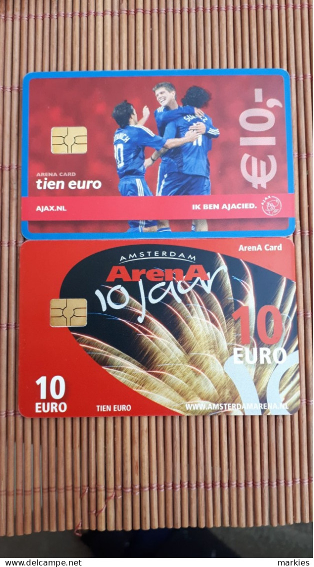 2 Arena Cards Football 10 Eiro Used  Rare - Altri & Non Classificati