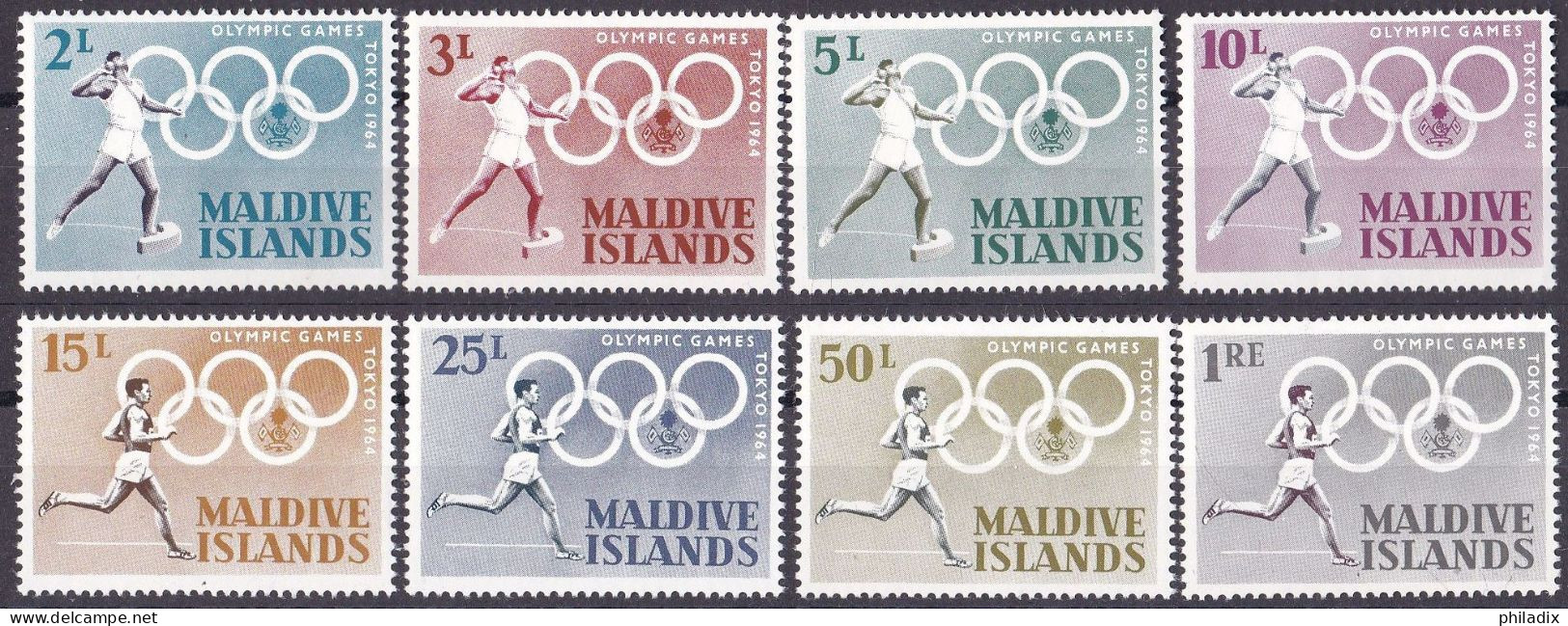 # Malediven Satz Von 1964 **/MNH (A3-17) - Maldive (...-1965)