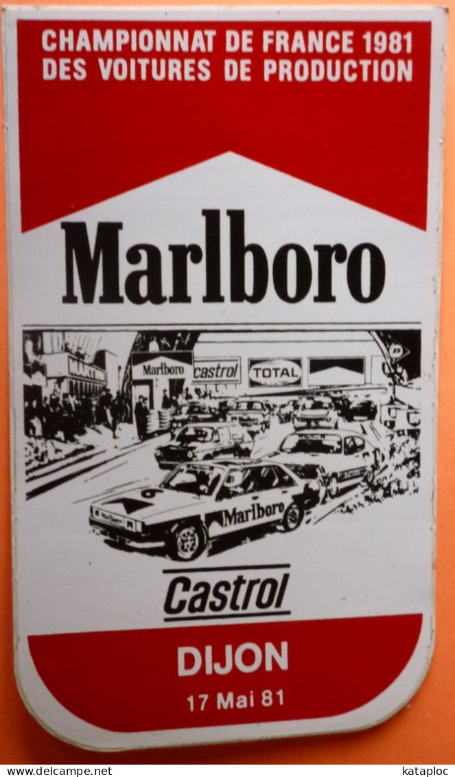 AUTOCOLLANT STICKER - 1981 - MARLBORO - CHAMPIONNAT DE FRANCE VOITURES PRODUCTION - DIJON - COURSE AUTOMOBILE - Otros & Sin Clasificación