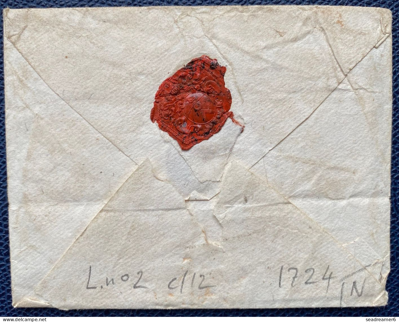 Enveloppe Avec Sa Lettre (à Mon Compère...) 1724 Marque GRASSE  (PD 24 Mm LENAIN N°2 Indice 12) Pas Si Courant - ....-1700: Precursores