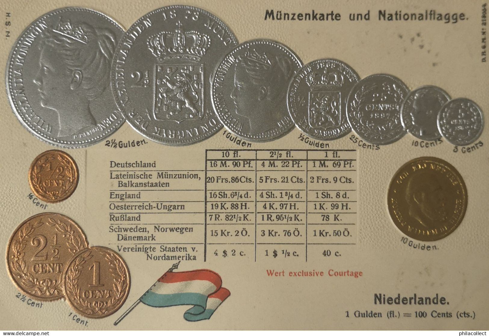 Niederlande - Nederland // Münzkarte Prägedruck - Coin Card Embossed  19?? - Sonstige & Ohne Zuordnung