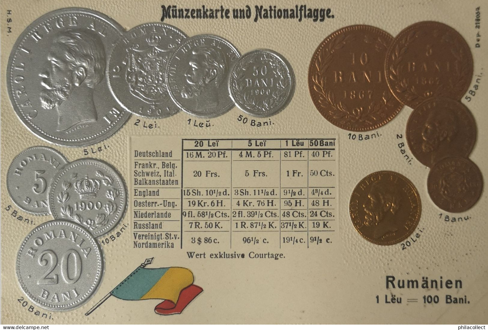 Rumanien - Romania  // Münzkarte Prägedruck - Coin Card Embossed  19?? - Romania