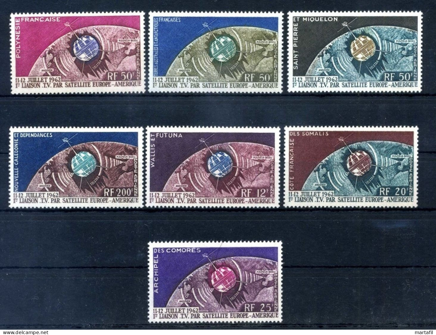 1962 Emis. Colonie POSTA AEREA MNH ** 1° Liaison TV Par Satellite Europe-Amerique - Verzamelingen