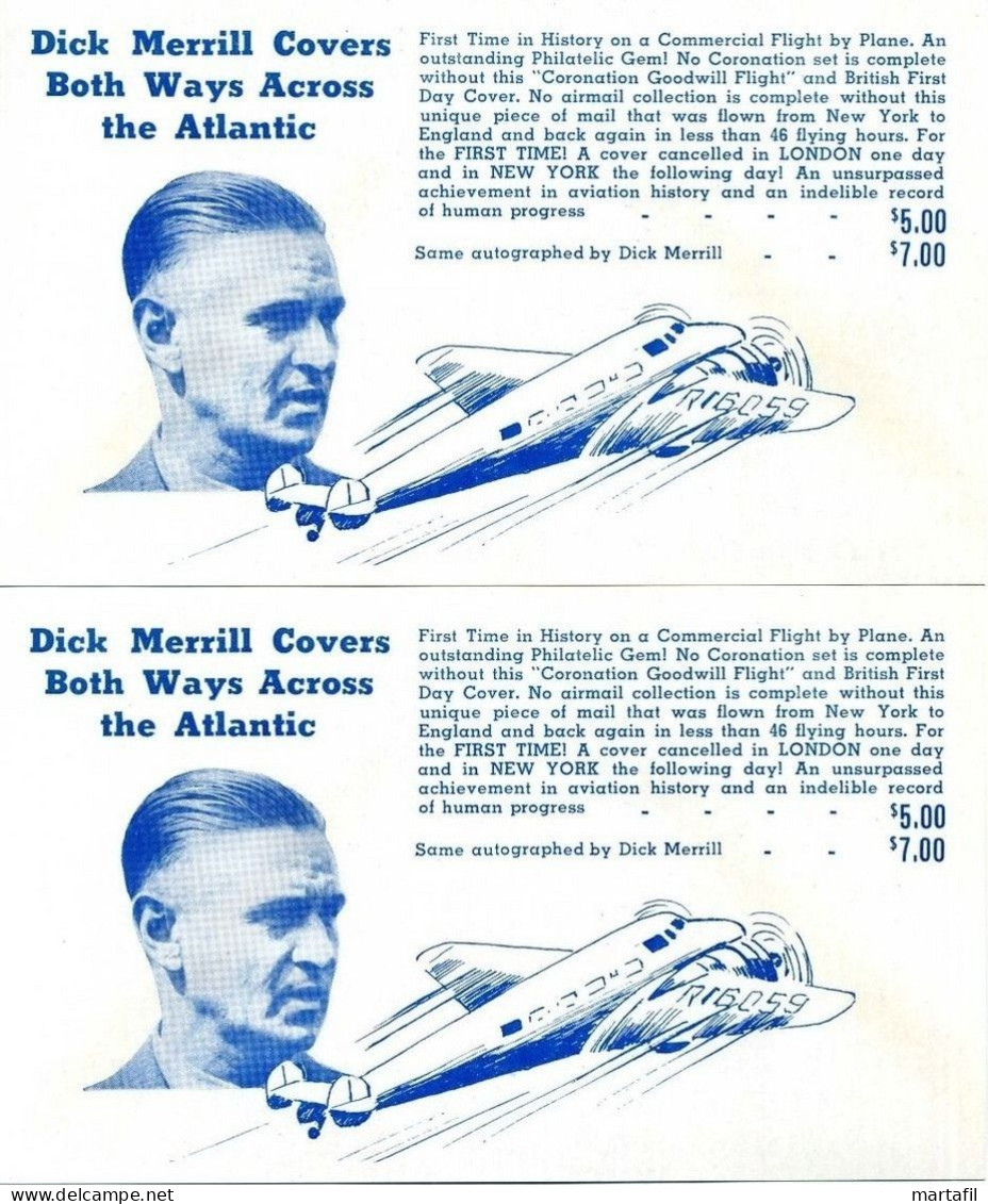 Jun.28.1939 Air Mail Service TRANS-ATLANTIC FIRST FLIGHT NEWFOUNDLAND (NEW YORK & SHEDIAC CANADA) - 1908-1947