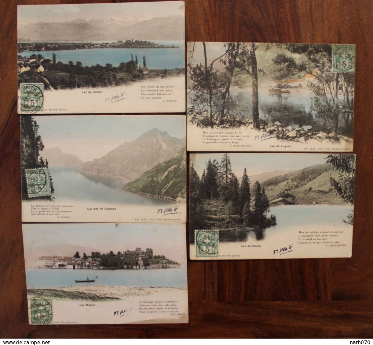 Lot 5 CPA Ak 1904 Lac Majeur Davos Zurich Cantons Suisse France Bourg La Reine Switzerland Schweiz - St. Anton