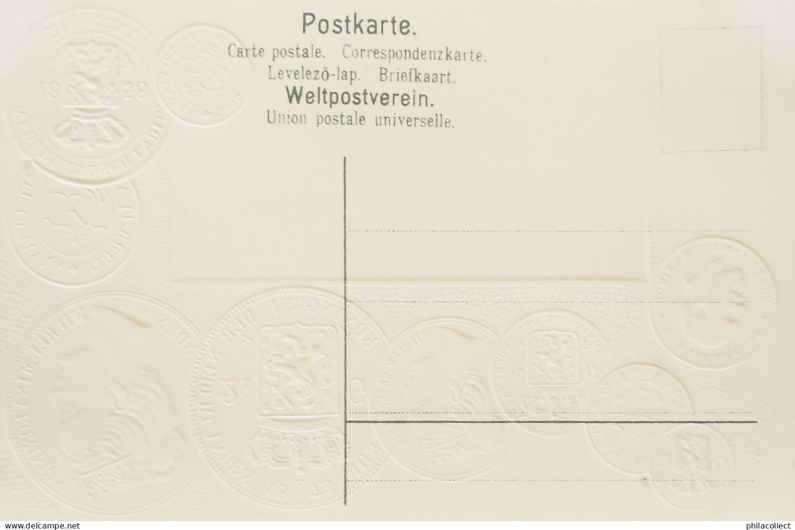 Nederlandsch Indien - Nederlands Indie // Münzkarte Prägedruck - Coin Card Embossed  19?? - Indonesia