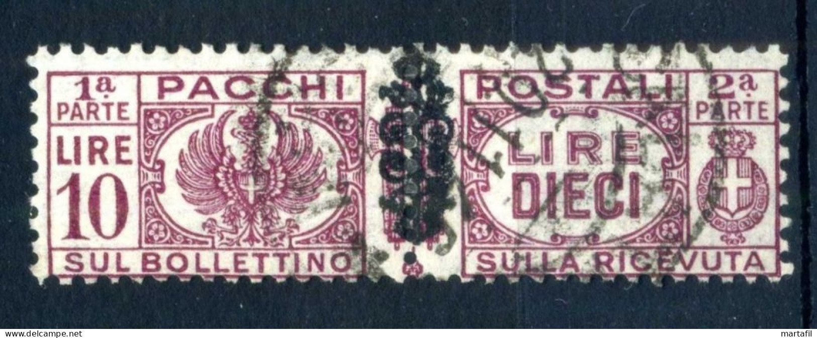 1945 LUOGOTENENZA PACCHI POSTALI N.58 USATO 10 Lire - Postpaketten