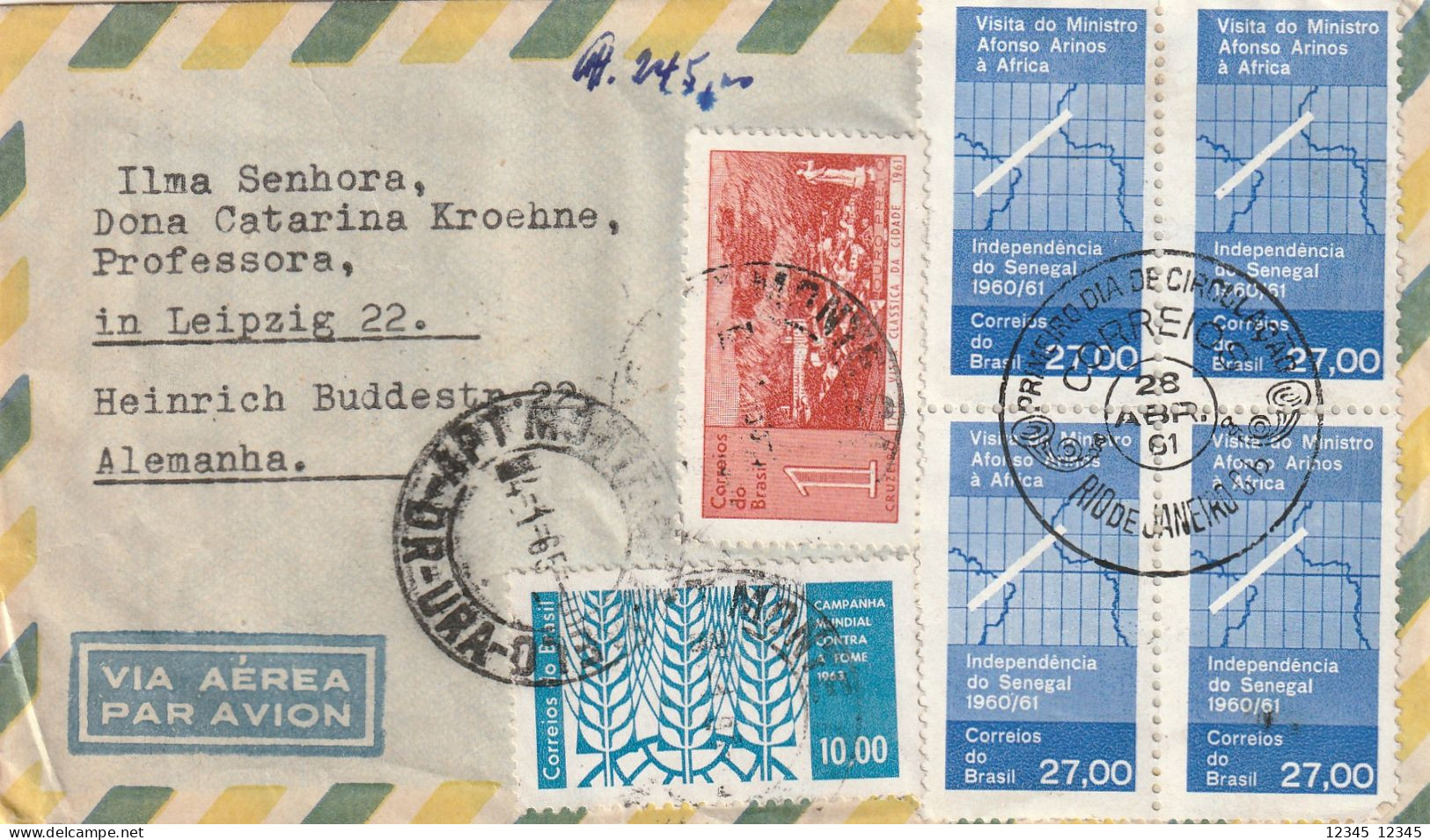 Brazilië 1965, Letter To Germany - Brieven En Documenten