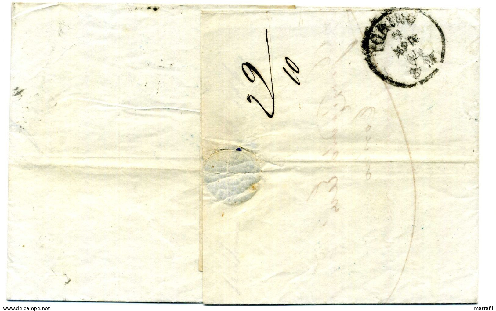 1864 Lettera Affr.L16+L17 Da Milano Per Torino, Banca Zaccaria Pisa - Marcophilia