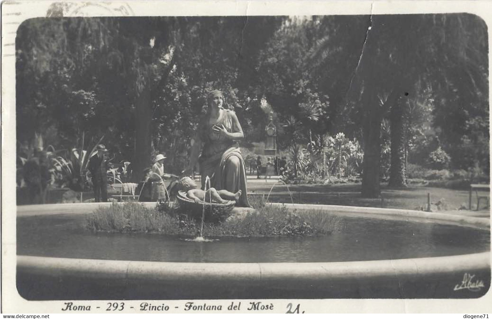 Roma Pincio Fontana Del Mosè 1931 Animata Rara - Piazze
