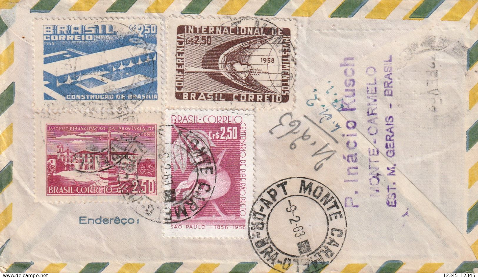 Brazilië 1963, Letter To Germany - Covers & Documents