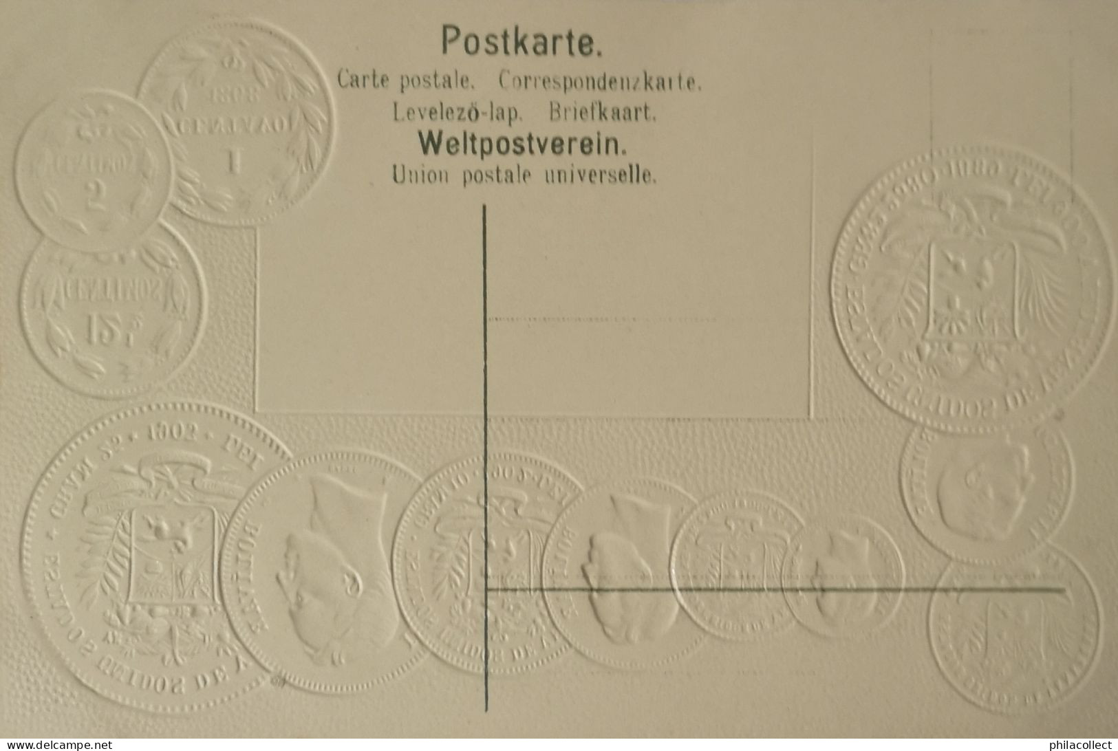 Venezuela  // Münzkarte Prägedruck - Coin Card Embossed  19?? - Venezuela