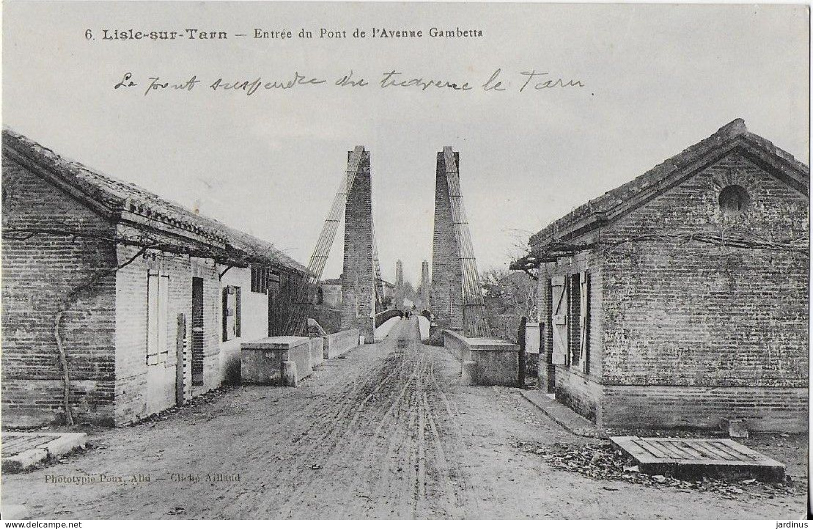 LISLE SUR TARN : Entrée Du Pont De L'avenue Gambetta ( 1928) - Lisle Sur Tarn