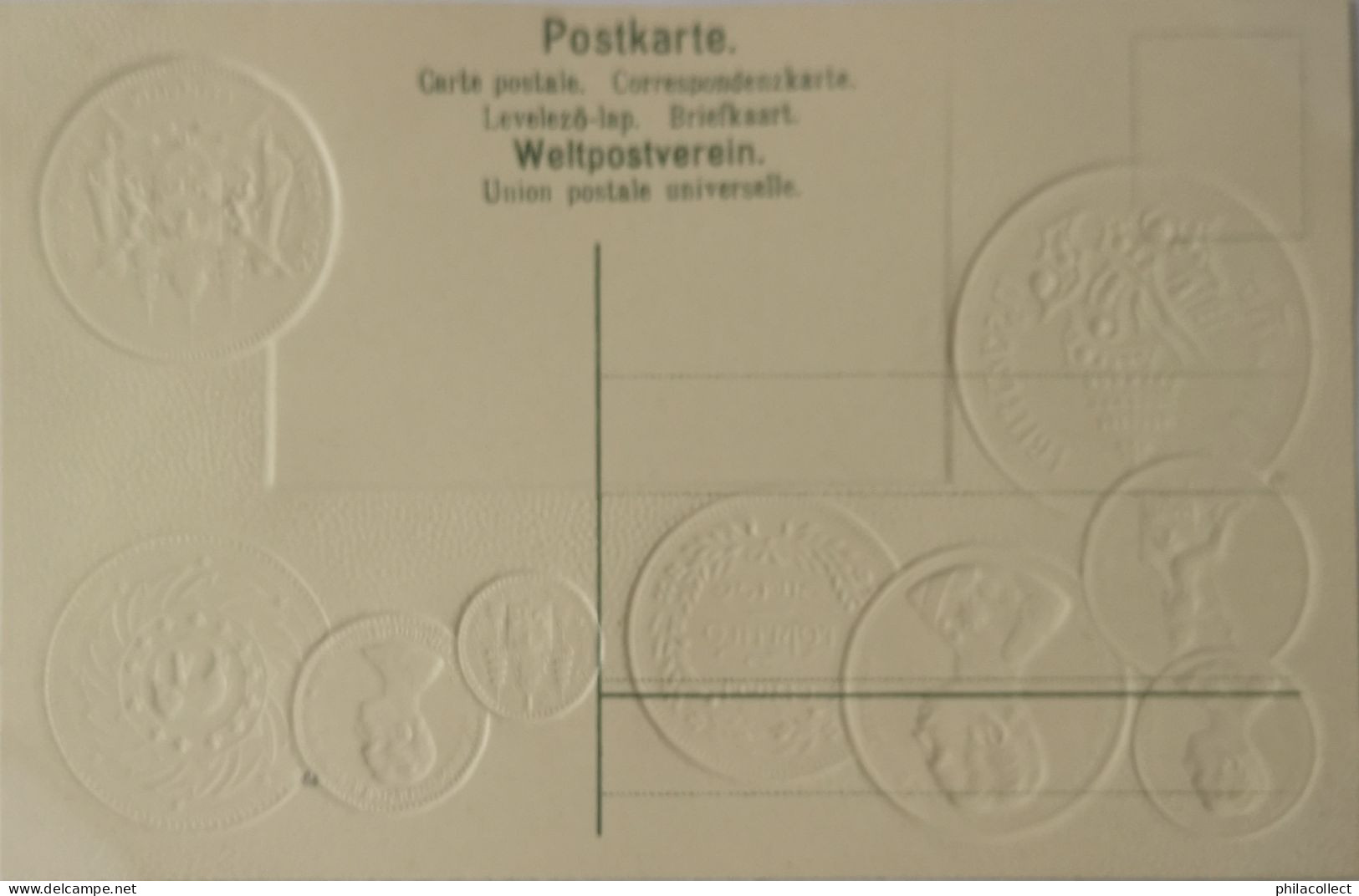 Siam - Thailand // Münzkarte Prägedruck - Coin Card Embossed  19?? - Thailand