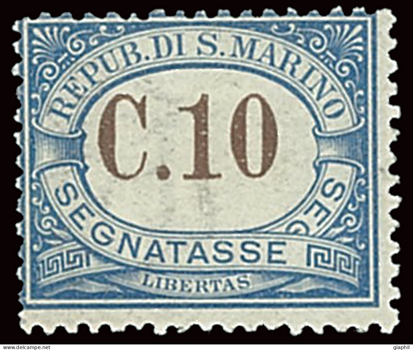 SAN MARINO 1925 SEGNATASSE 10 CENT. (Sass. 20) NUOVO INTEGRO ** OFFERTA! - Segnatasse