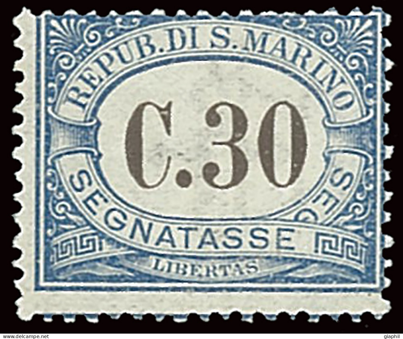 SAN MARINO 1925 SEGNATASSE 30 CENT. (Sass. 21) NUOVO INTEGRO ** OFFERTA! - Postage Due