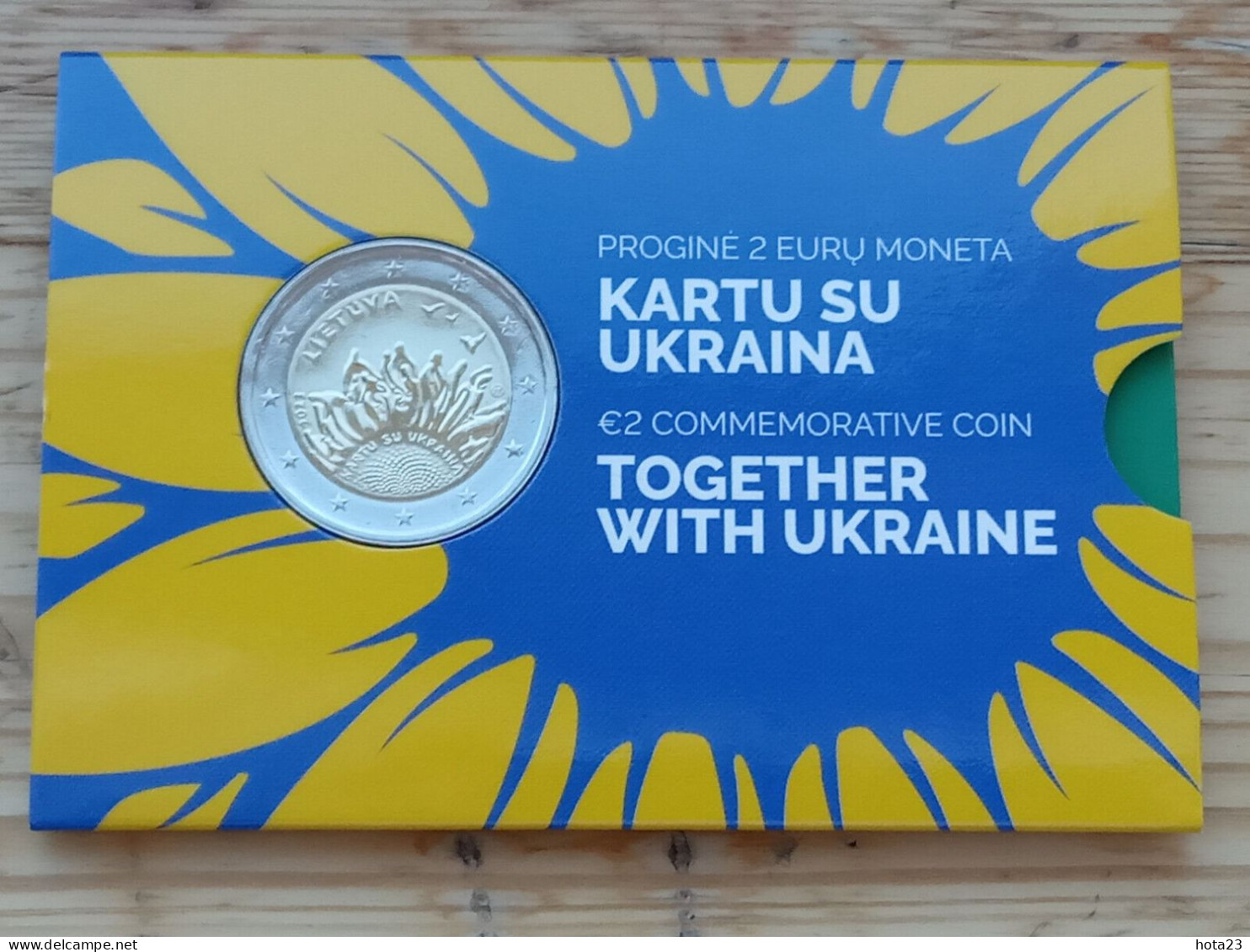 Lithuania Together With Ukraine, SLAVA Ukraine 2 Euro !!! Coin CARD !!!  2023 Year - BU - Lituania