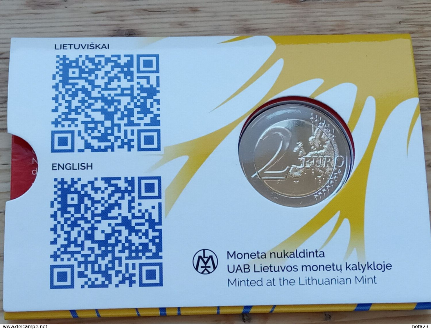 Lithuania Together With Ukraine, SLAVA Ukraine 2 Euro !!! Coin CARD !!!  2023 Year - BU - Lituanie