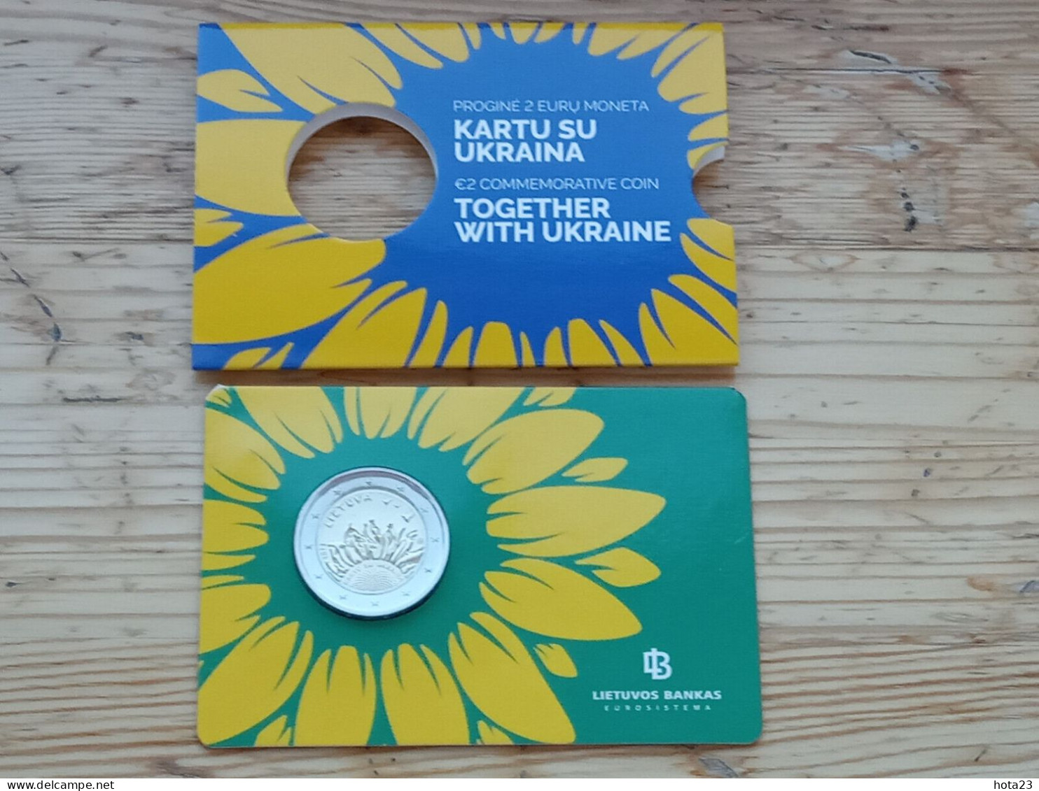 Lithuania Together With Ukraine, SLAVA Ukraine 2 Euro !!! Coin CARD !!!  2023 Year - BU - Litauen