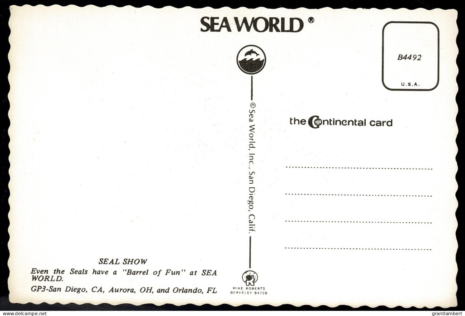 Performing Seals, Sea World, California - Unused - San Diego