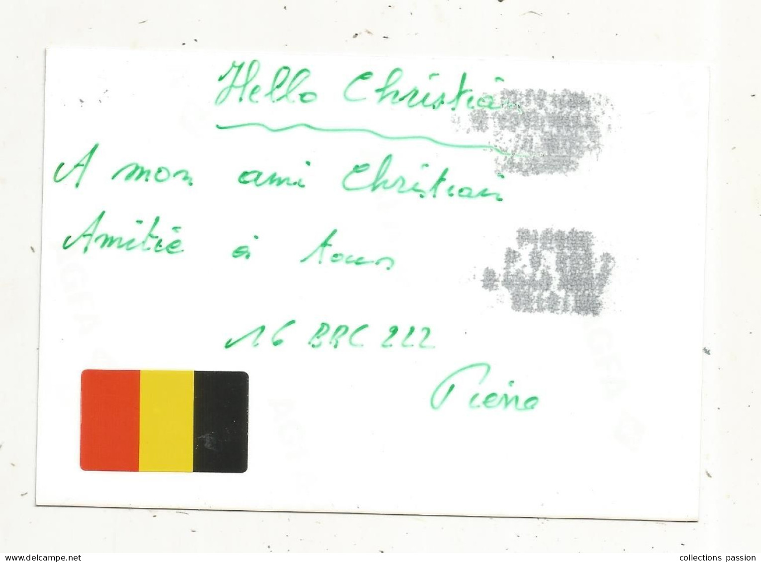 Cp , Carte QSL ,  BRAVO ROMEO CHARLIE, International DX  Group Belgium, AMAY ,BELGIUM,  2 Scans - Radio Amatoriale