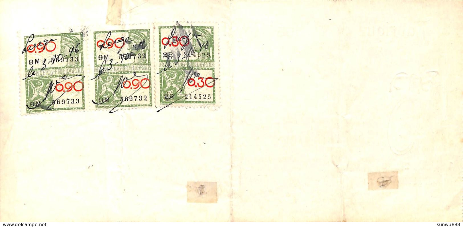 Quittance Fabrique De Vélos Royal Baby, Liège Illustrée 1946 (3425 Fr + Timbres Fiscaux) - Ambachten