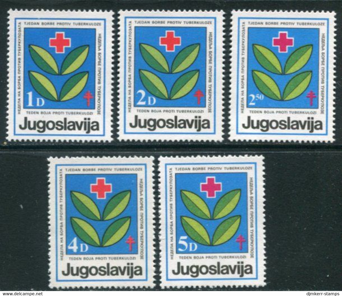 YUGOSLAVIA 1984 Red Cross Anti-Tuberculosis Tax  MNH / **.  Michel ZZM 88-92 - Ongebruikt