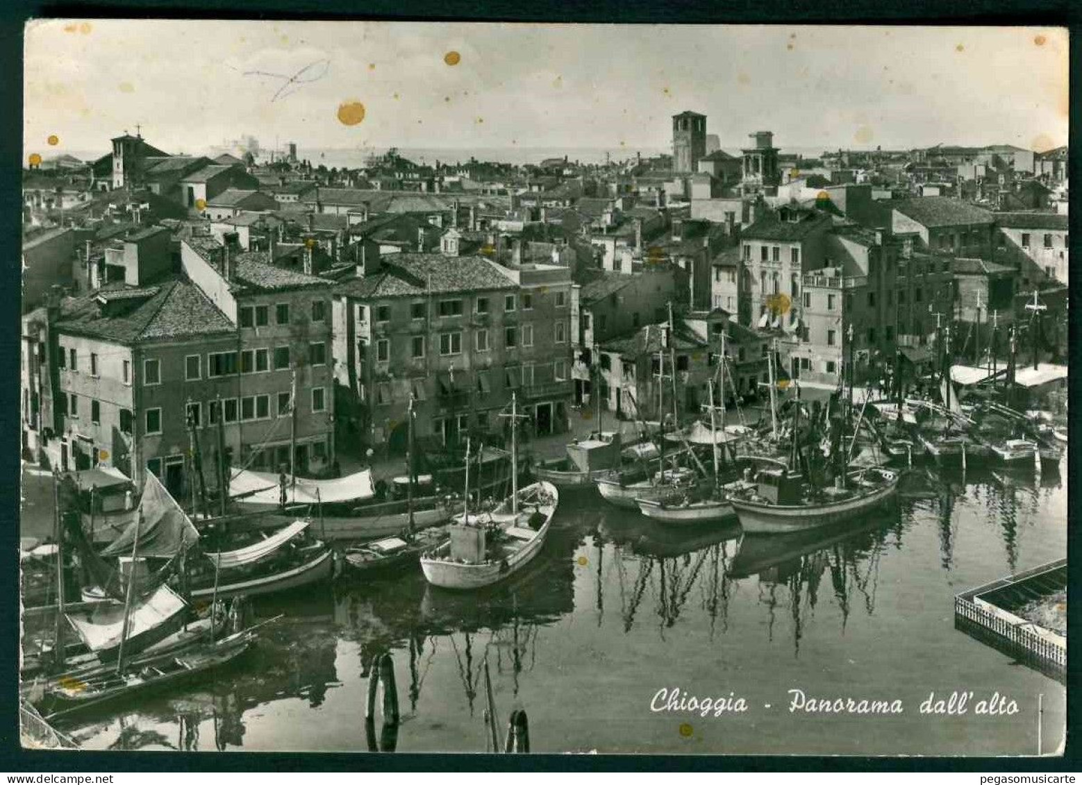 CLS281 - CHIOGGIA PANORAMA DALL' ALTO - BARCHE BOAT SHIP PORT 1961 - Chioggia