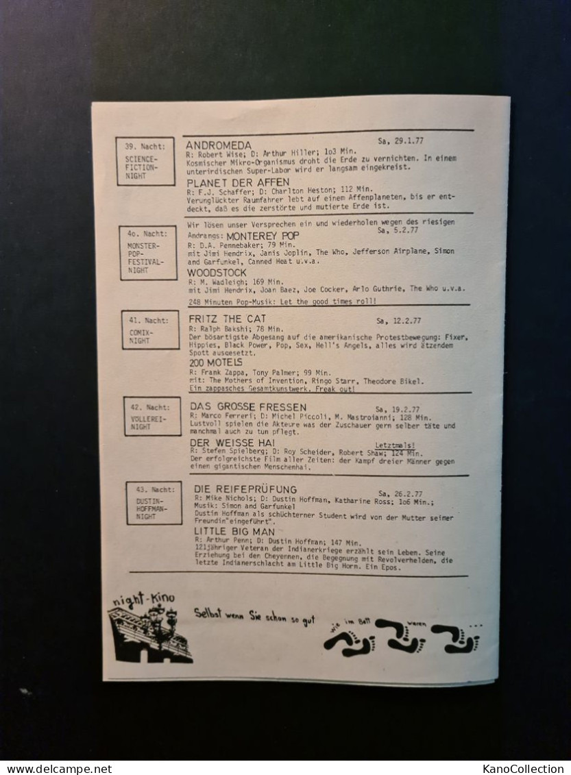 Kinoprogramm Cinema München 1977 - Programmes