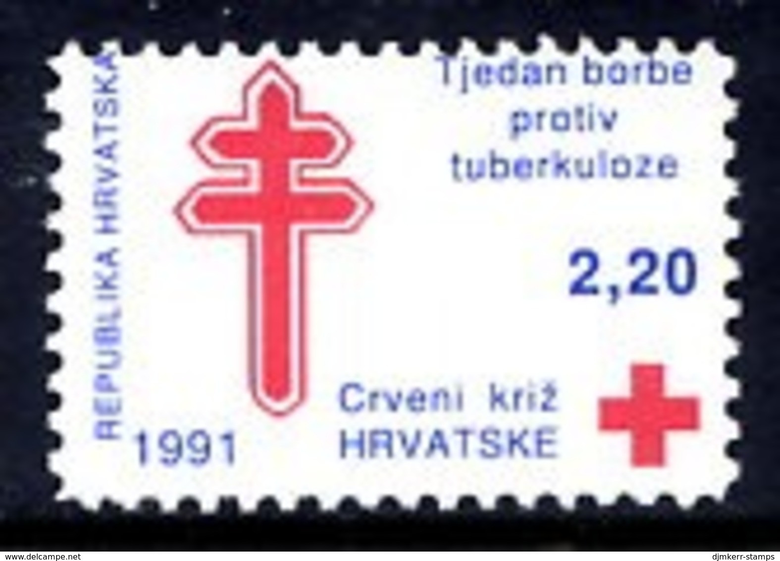 CROATIA 1991 Obligatory Tax: Anti Tuberculosis Week MNH / **.  Michel ZZM 12 - Croatia