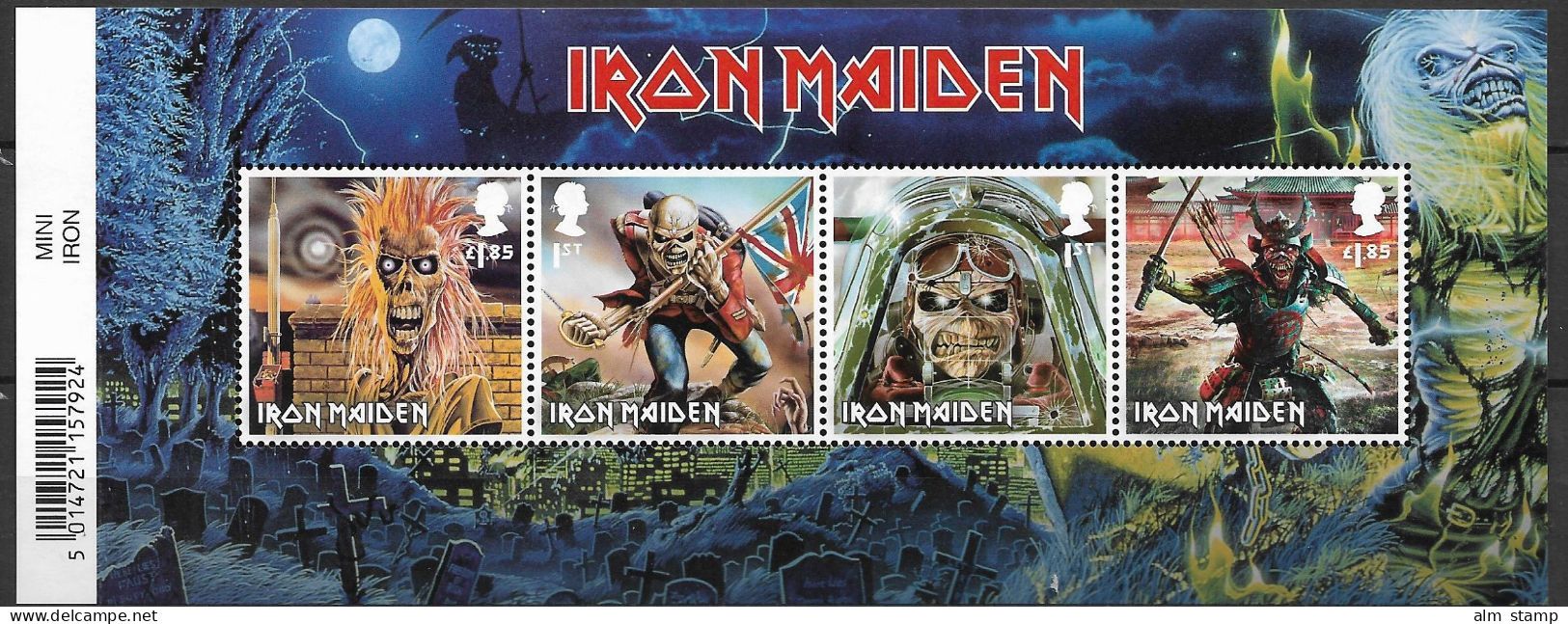 2023 Großbritannien Mi. Bl. 160  **MNH   Heavy-Metal-Band „Iron Maiden - Unused Stamps